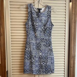Forever 21 Blue and White Patterned Mini Dress